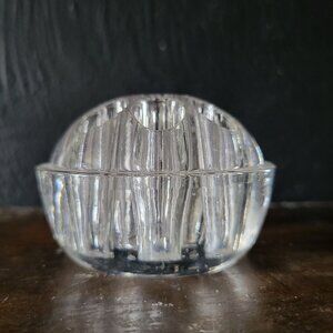 Vintage Lillian Vernon Glass Flower Frog, 9 Hole Glass Flower Frog